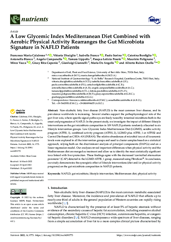 (PDF) A Low Glycemic Index Mediterranean Diet Combined with Aerobic ...