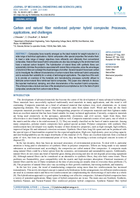 (PDF) Carbon and natural fiber reinforced polymer hybrid composite ...