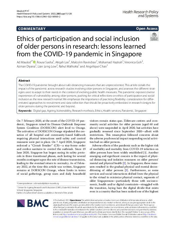 (PDF) Ethics of participation and social inclusion of older persons in ...