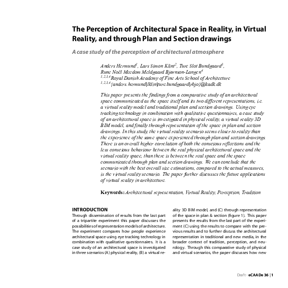 (PDF) The Perception of Architectural Space in Reality, in Virtual ...