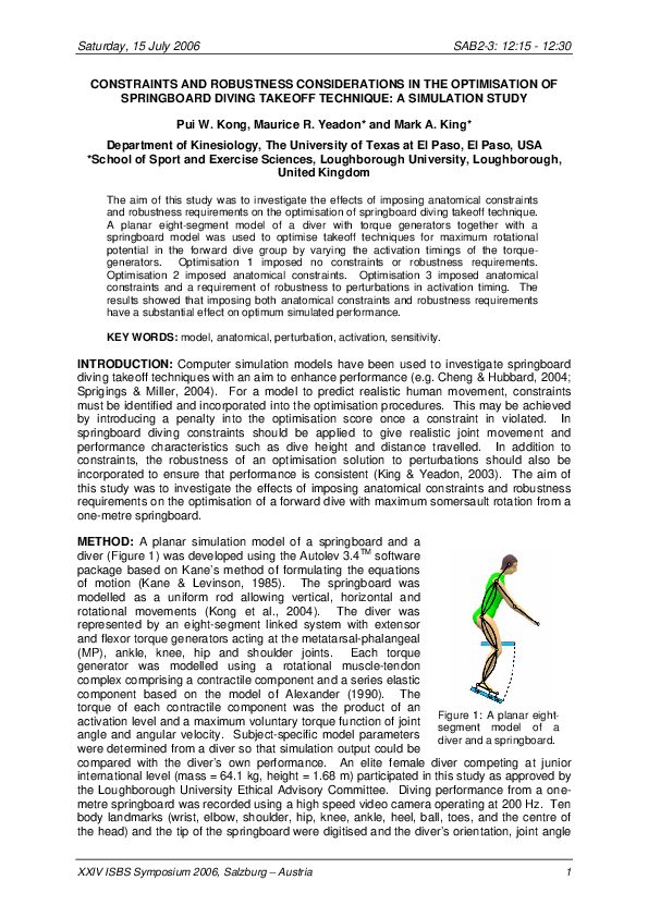 (PDF) Constraints and Robustness Considerations in the Optimisation of ...