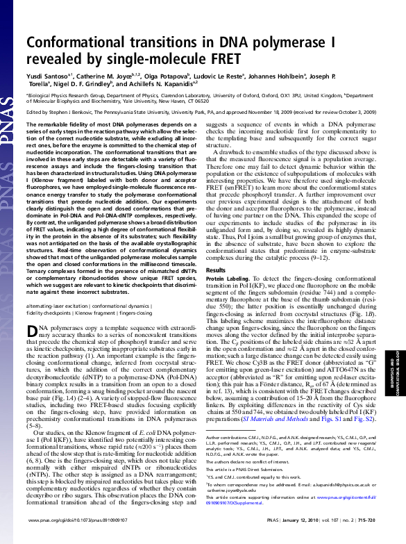 (PDF) Faculty of 1000 evaluation for Conformational transitions in DNA ...