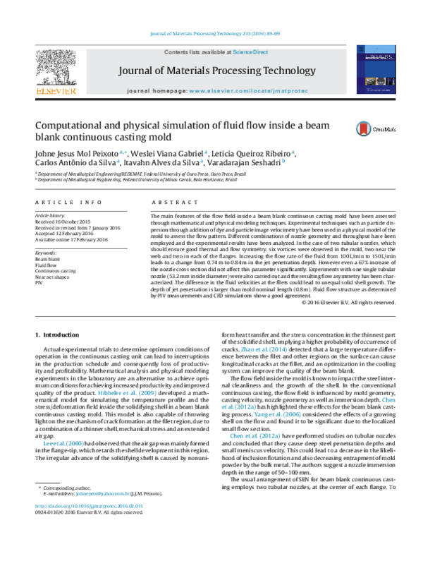 (PDF) Computational and physical simulation of fluid flow inside a beam ...