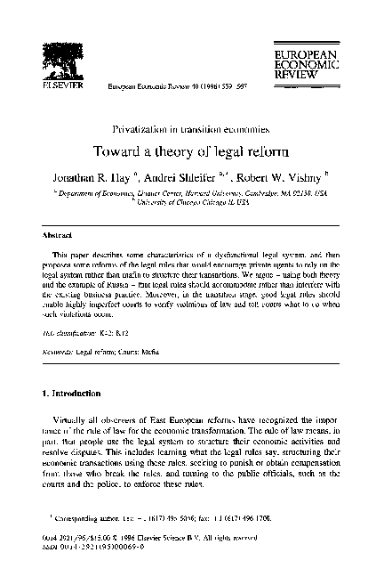 (PDF) Toward a theory of legal reform