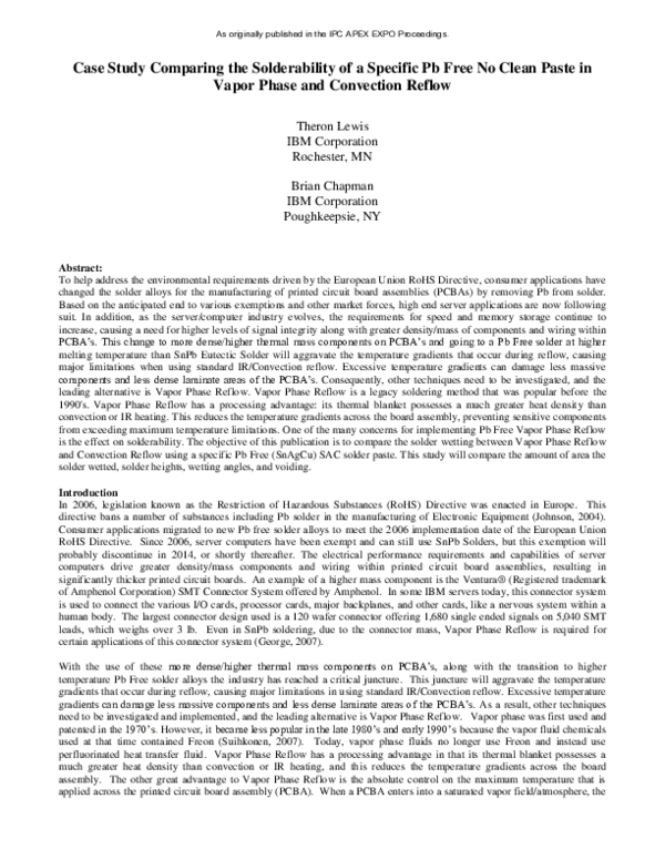 (PDF) Case Study Comparing the Solderability of a Specific Pb Free No ...