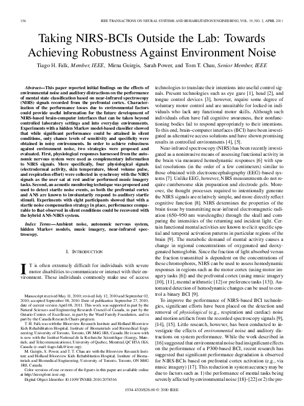 (PDF) Taking NIRS-BCIs Outside the Lab: Towards Achieving Robustness ...