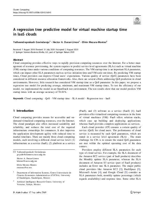 (PDF) A regression tree predictive model for virtual machine startup ...