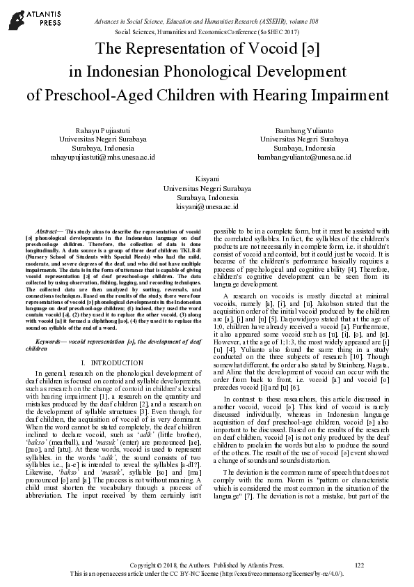 (PDF) The Representation of Vocoid q?q in Indonesian Phonological ...