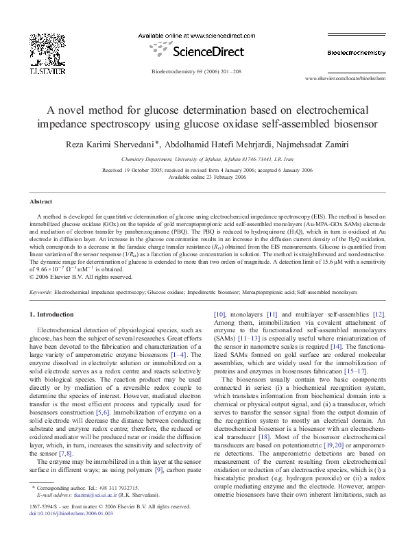 (PDF) A novel method for glucose determination based on electrochemical ...