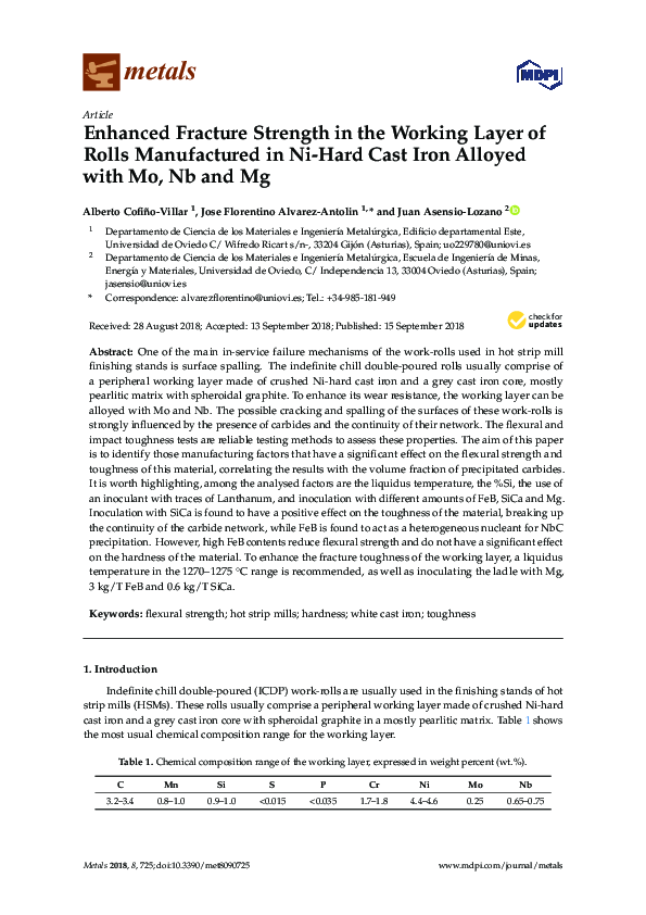 (PDF) Enhanced Fracture Strength in the Working Layer of Rolls ...