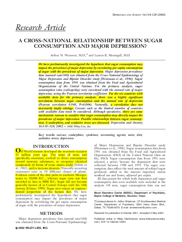 (PDF) A cross-national relationship between sugar consumption and major ...