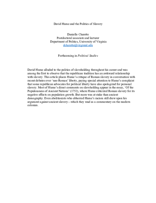 (DOC) David Hume and the Politics of Slavery (pre-proofs)
