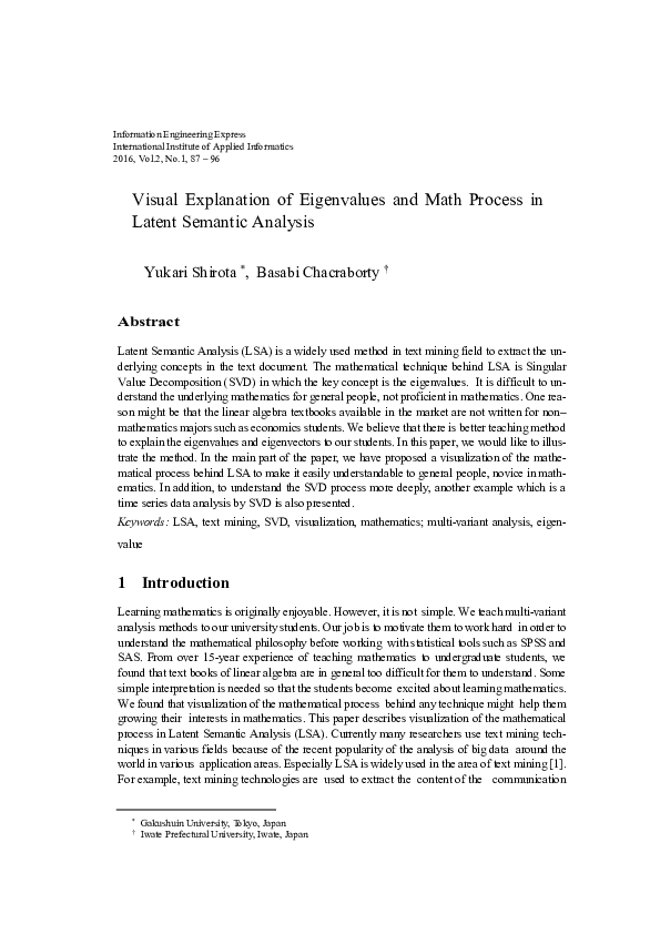 (PDF) Visual Explanation of Eigenvalues and Math Process in Latent ...