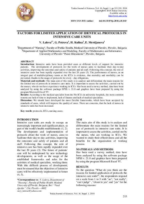 (PDF) Factors for limited application of identical protocols in ...