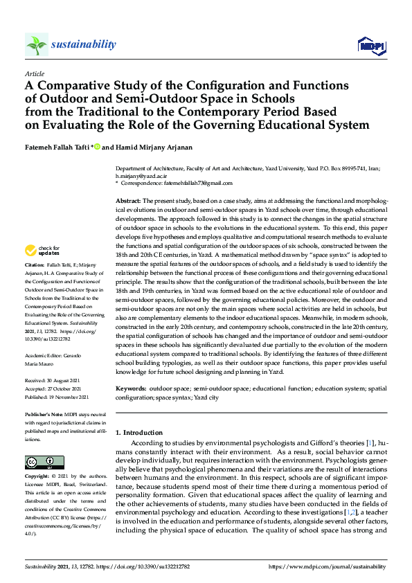 (PDF) A Comparative Study of the Configuration and Functions of Outdoor ...