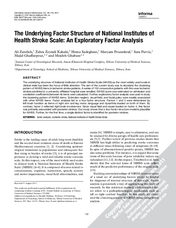 (PDF) The Underlying Factor Structure of National Institutes of Health ...