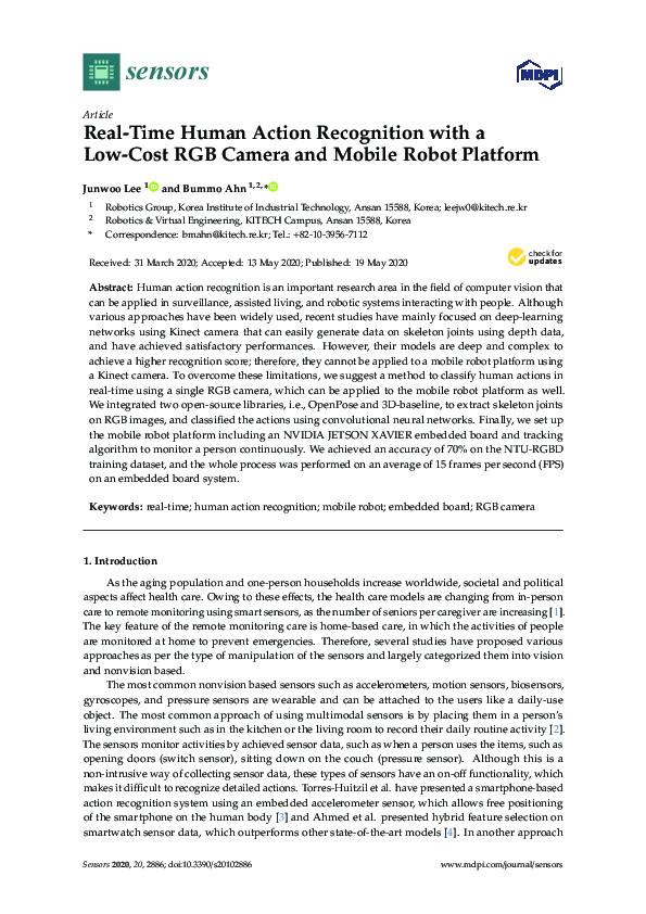 (PDF) Real-Time Human Action Recognition with a Low-Cost RGB Camera and ...