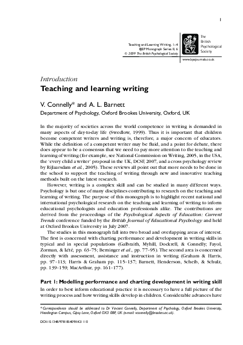 (PDF) Teaching and learning writing