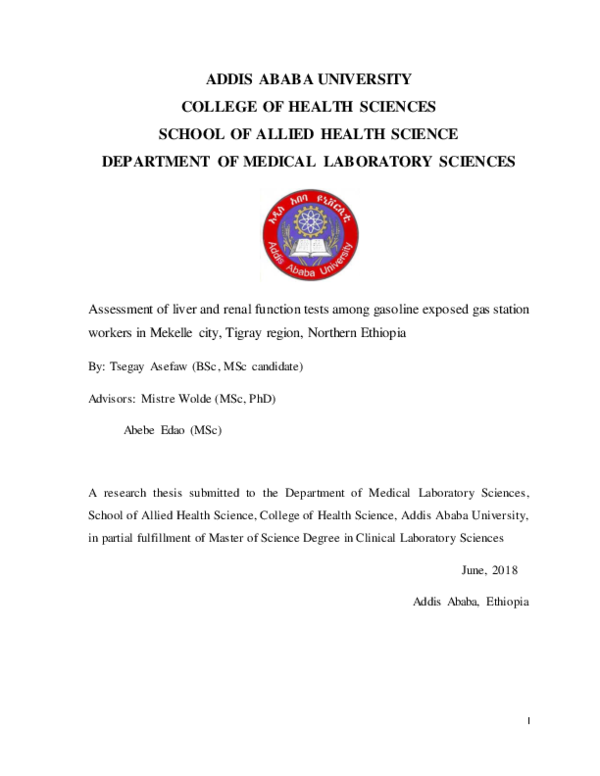 (PDF) Assessment of liver and renal function tests among gasoline ...