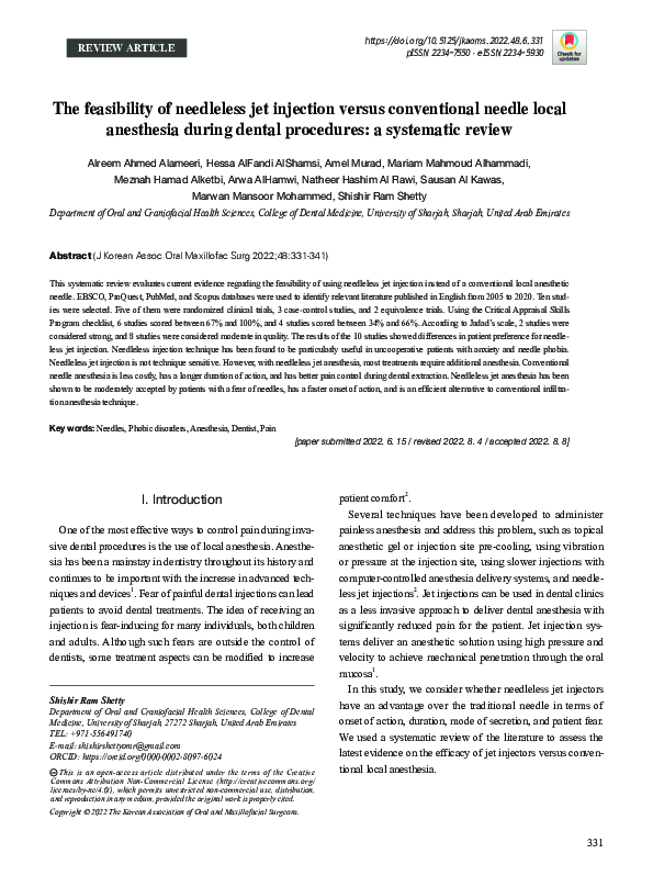 (PDF) The feasibility of needleless jet injection versus conventional