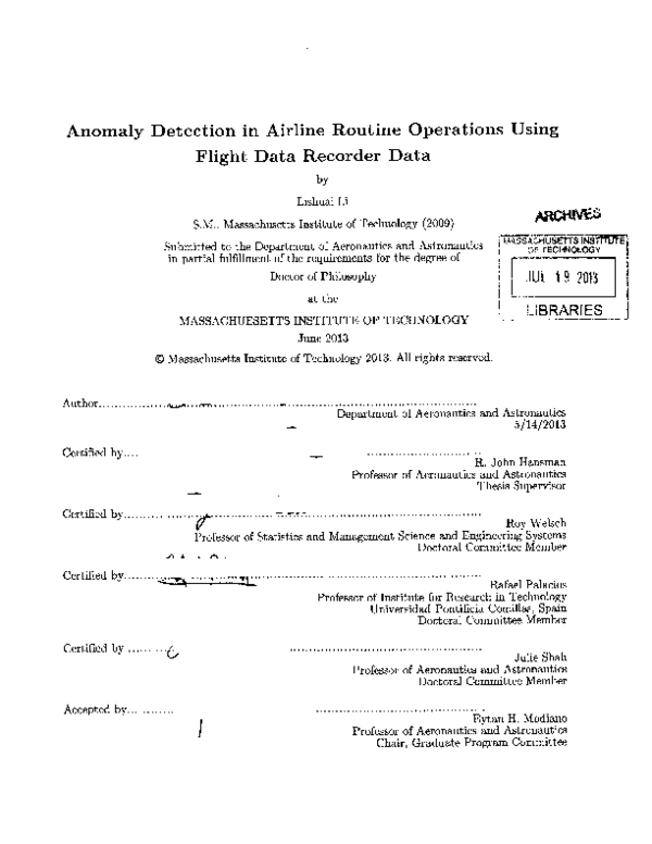 (PDF) Anomaly Detection in Airline Routine Operations Using Flight Data ...