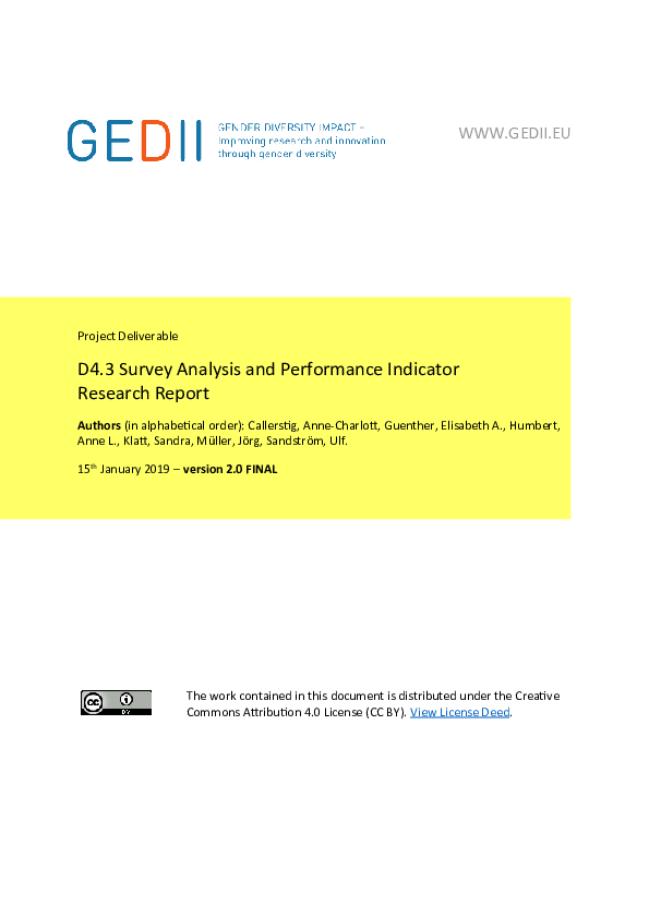 (PDF) Survey Analysis and Performance Indicator Research Report