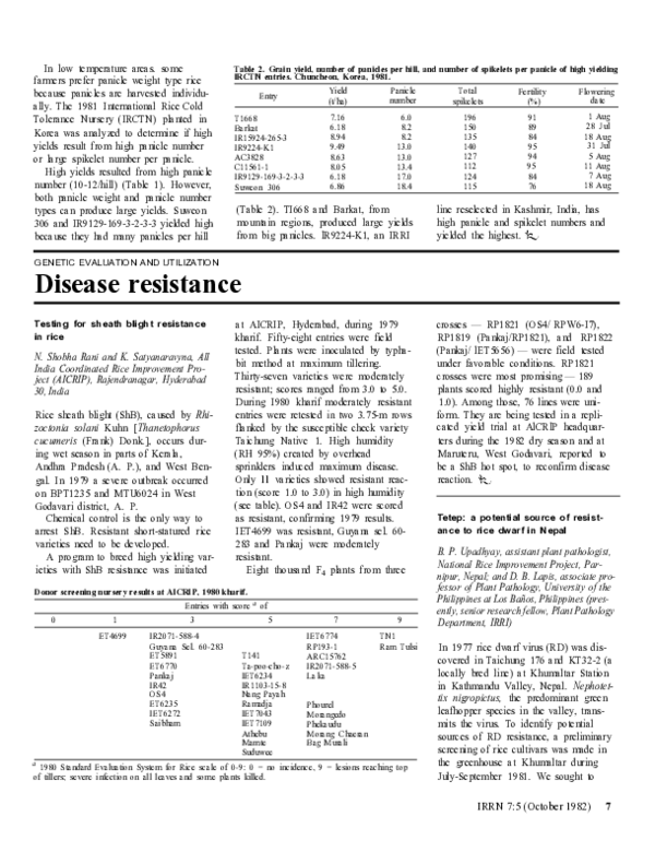 (PDF) Tetep: a Potential Source of Resistance to Rice Dwarf in Nepal