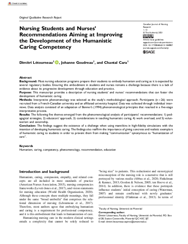 (PDF) Nursing Students and Nurses’ Recommendations Aiming at Improving ...
