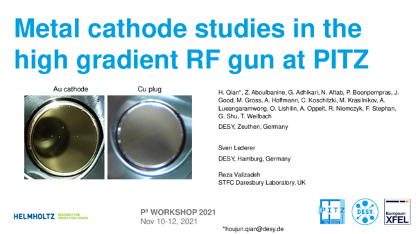 (PDF) Metal Cathode Studies in the high Gradient RF Gun at PITZ