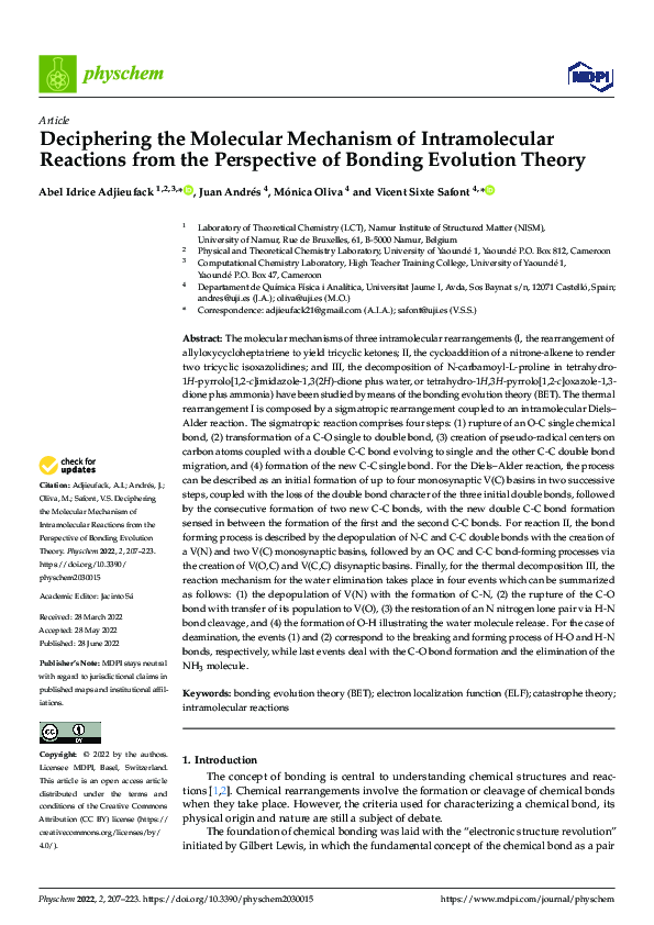 (PDF) Deciphering the Molecular Mechanism of Intramolecular Reactions ...