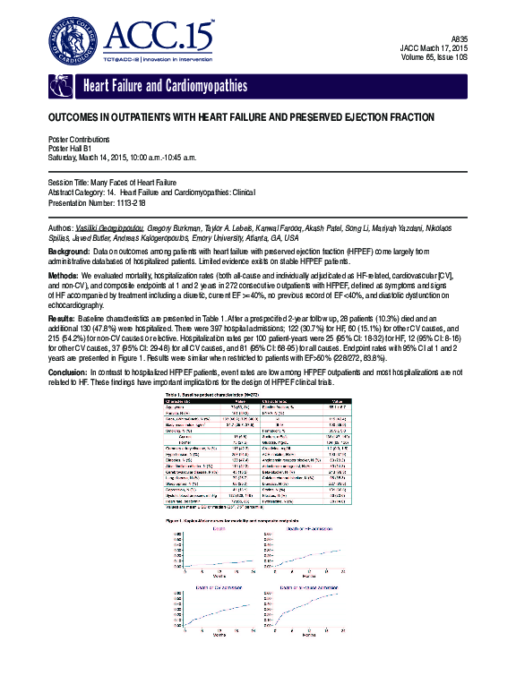 (PDF) Outcomes in Outpatients with Heart Failure and Preserved Ejection ...
