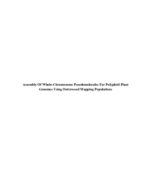 (DOC) Assembly Of Whole-Chromosome Pseudomolecules For Polyploid Plant ...