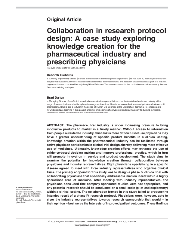 (PDF) Collaboration in research protocol design: A case study exploring ...