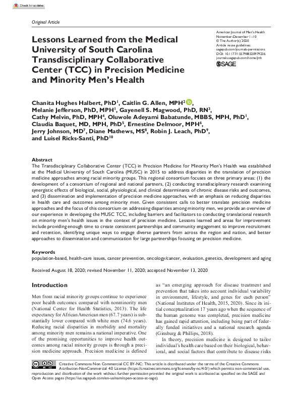(PDF) Lessons Learned from the Medical University of South Carolina ...