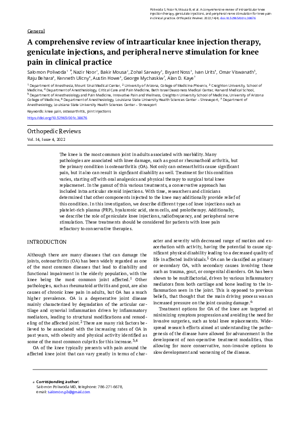 (PDF) A comprehensive review of intraarticular knee injection therapy ...
