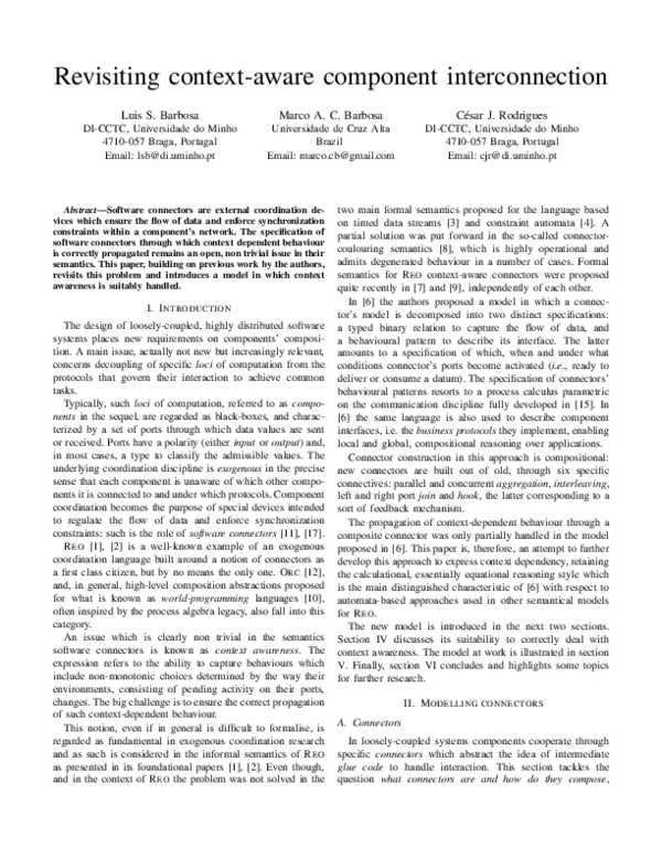 (PDF) Revisiting Context-Aware Component Interconnection