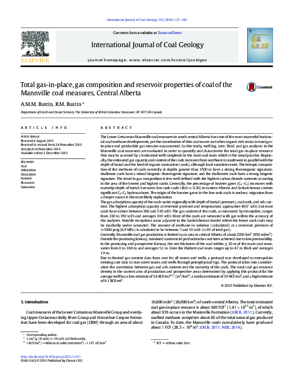 (PDF) Total gas-in-place, gas composition and reservoir properties of ...