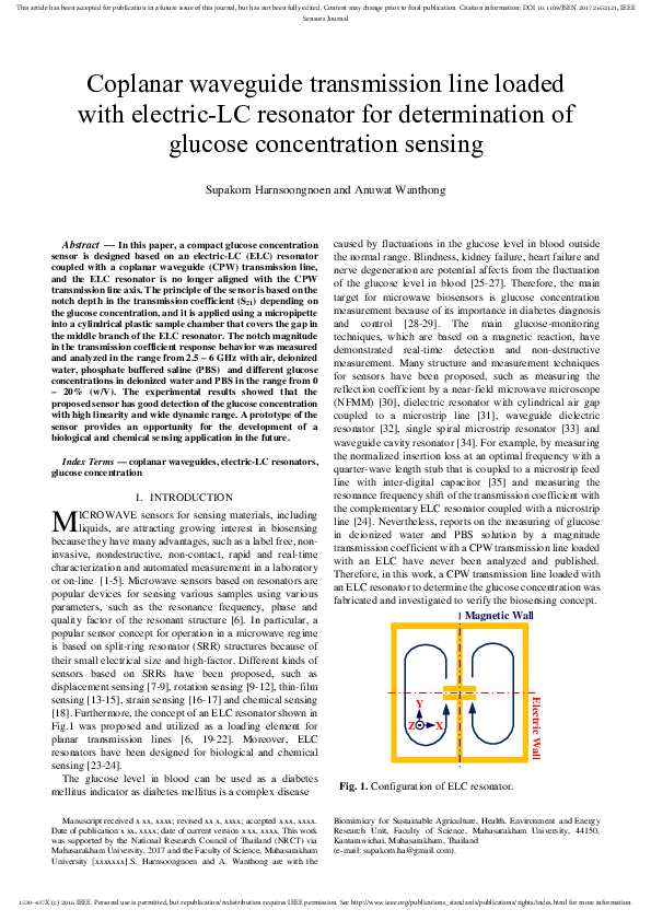 (PDF) Coplanar Waveguide Transmission Line Loaded With Electric-LC ...