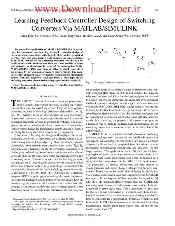 (PDF) Learning feedback controller design of switching converters via ...