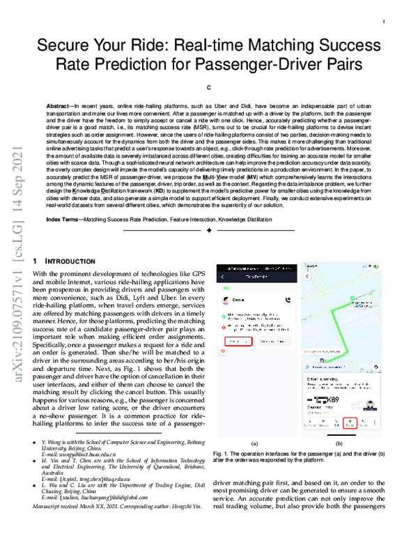 (PDF) Secure Your Ride: Real-time Matching Success Rate Prediction for ...