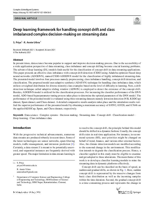 (PDF) Deep learning framework for handling concept drift and class ...
