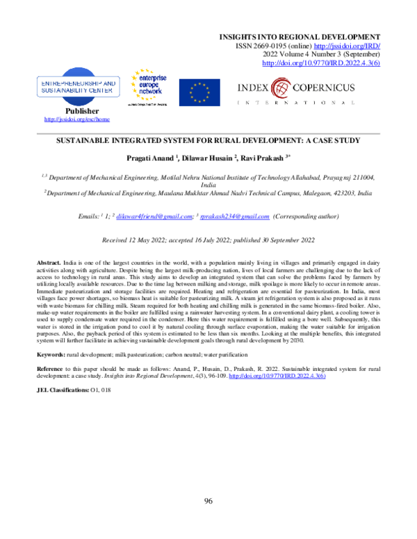 (PDF) Sustainable integrated system for rural development: a case study