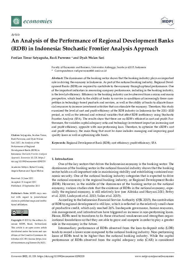 (PDF) An Analysis of the Performance of Regional Development Banks (RDB ...