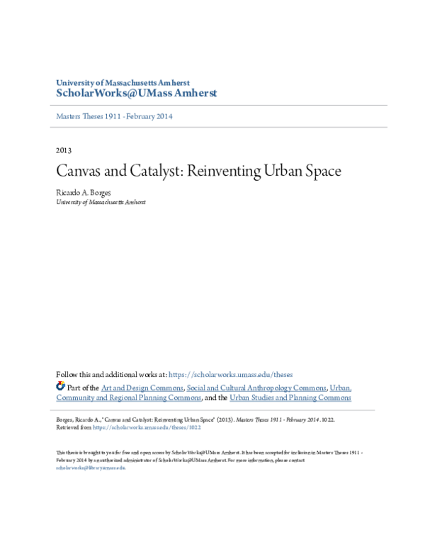 (PDF) Canvas and Catalyst: Reinventing Urban Space