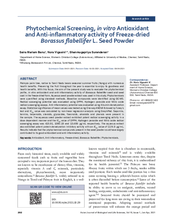 (PDF) Phytochemical Screening, in vitro Antioxidant and Anti ...