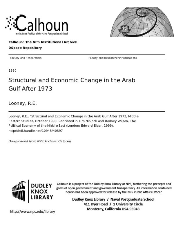 (PDF) Structural and economic change in the Arab Gulf after 1973