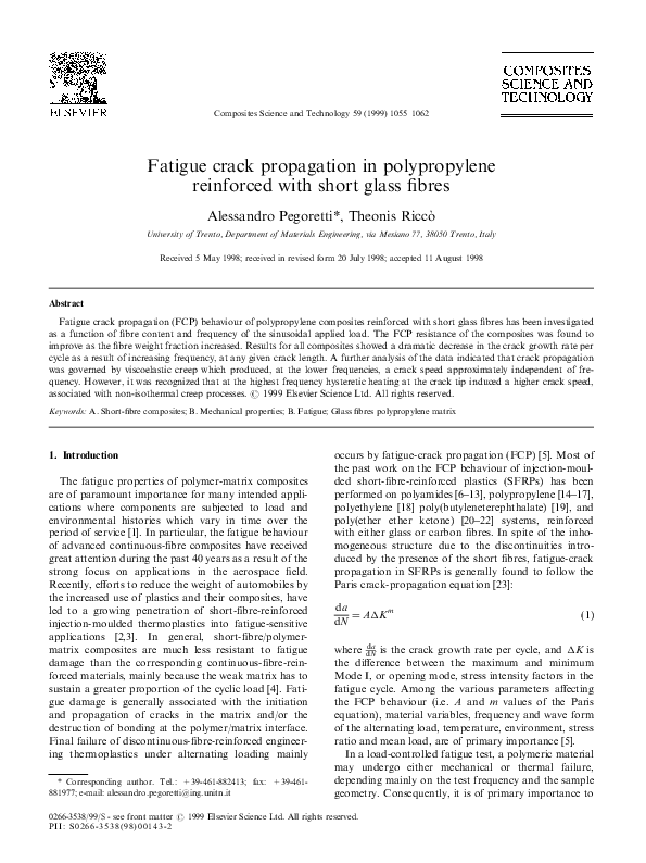 (PDF) Fatigue crack propagation in polypropylene reinforced with short ...
