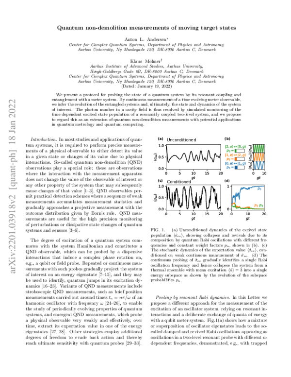 (PDF) Quantum Nondemolition Measurements of Moving Target States