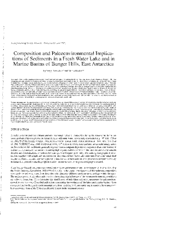 (PDF) Composition and Paleoenvironmental Implications of Sediments in a ...