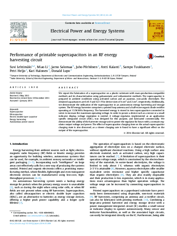(PDF) Performance of printable supercapacitors in an RF energy ...